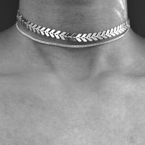 NWOT Herringbone Silver Choker Necklace